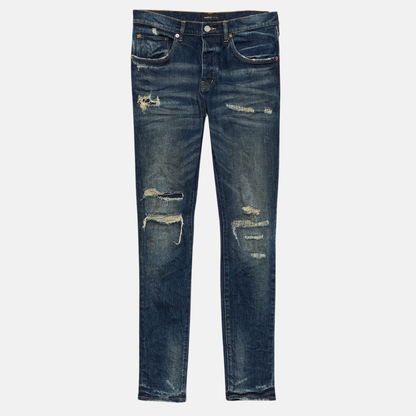 Purple Brand Dark Indigo Light Destroy Jeans