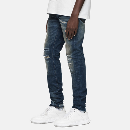 Purple Brand Dark Indigo Light Destroy Jeans