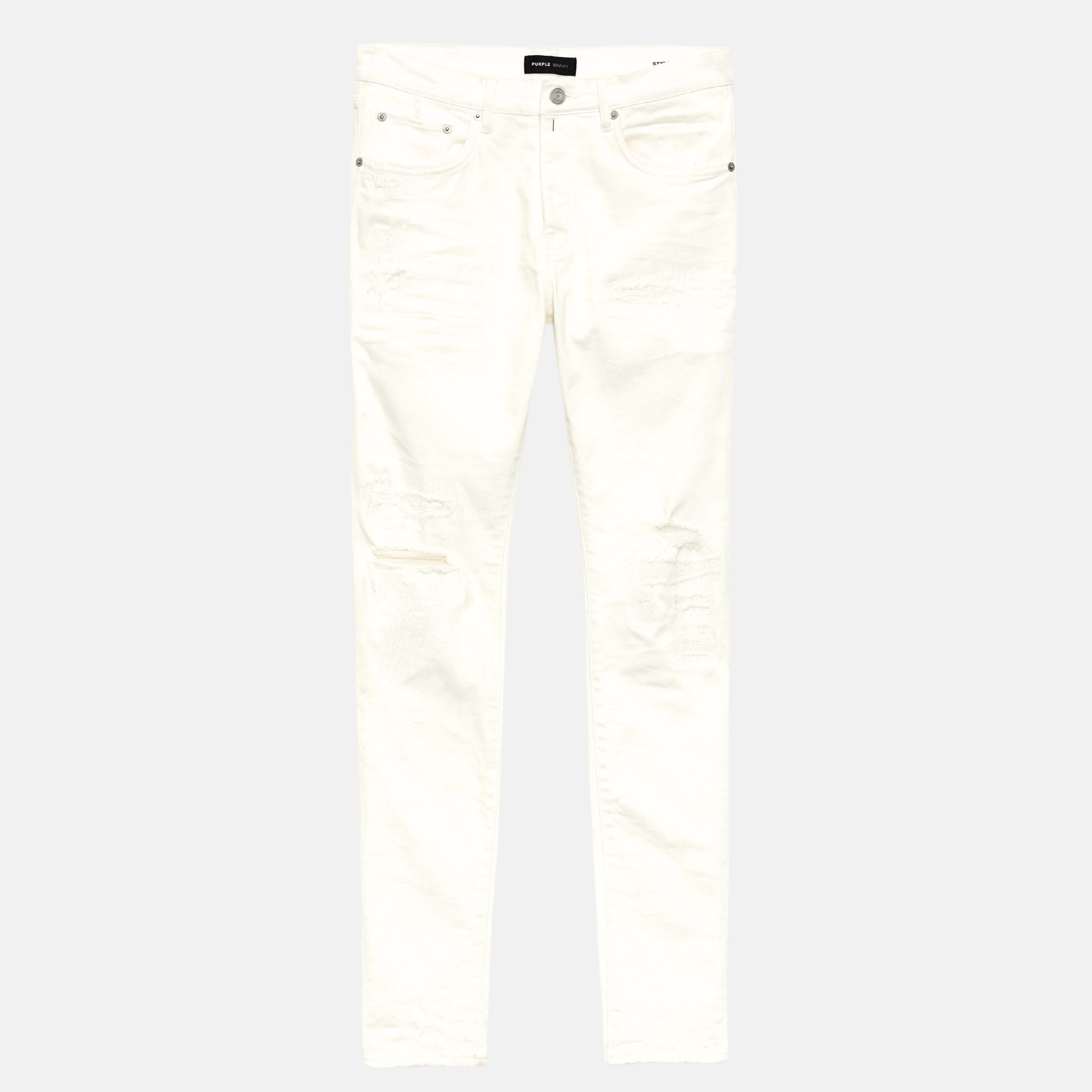 Purple Brand White Light Destroy Jeans