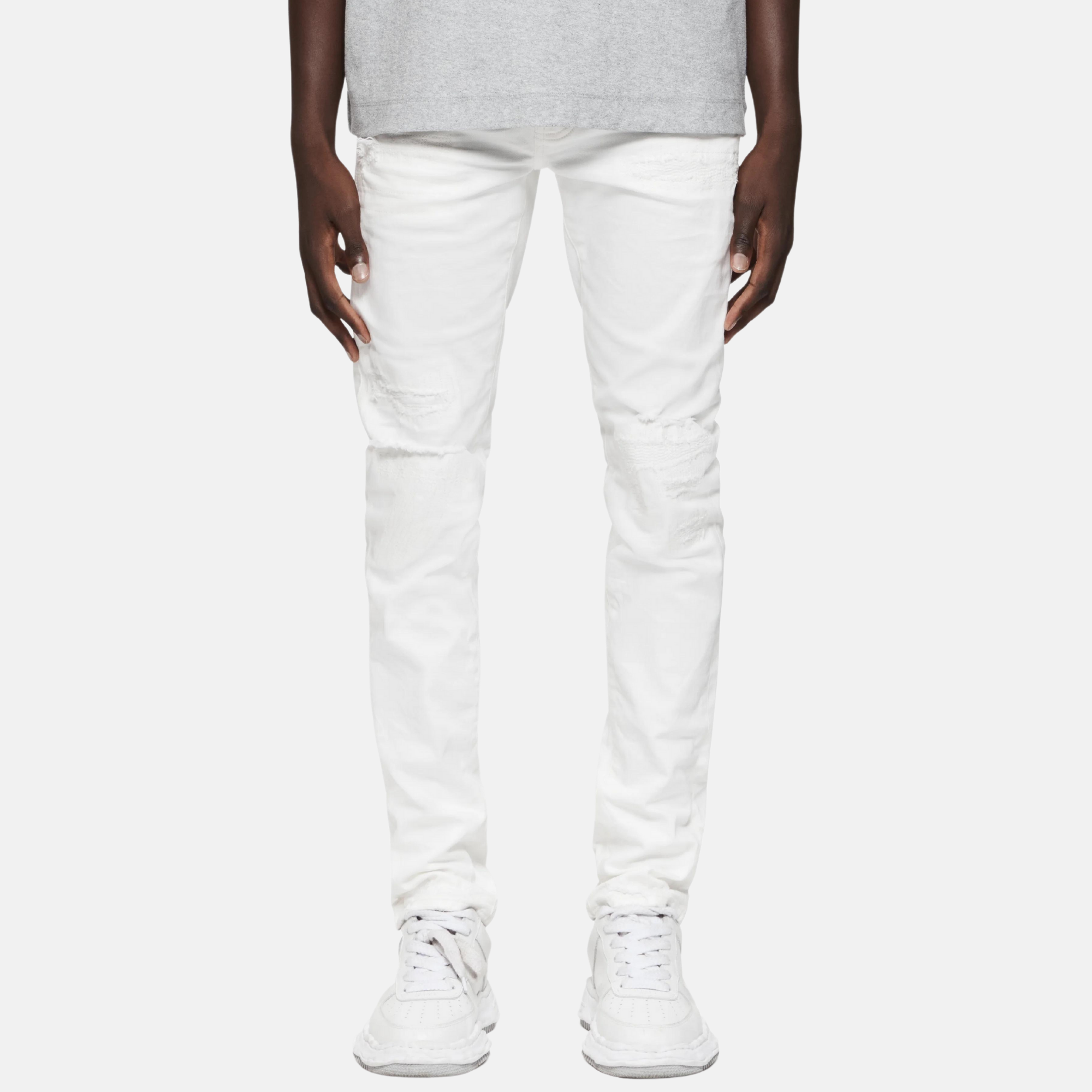 Purple Brand White Light Destroy Jeans