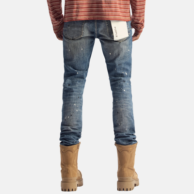 Purple Brand Skinny Plaid Paint Repair Jeans