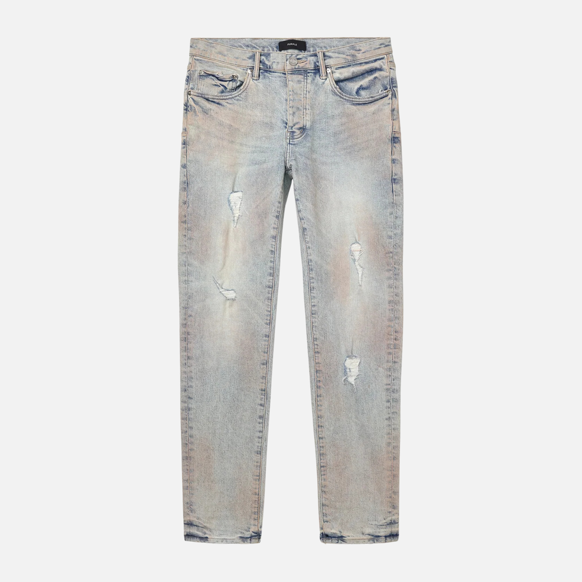 Purple Brand Skinny Pink Mud Distressed Jeans