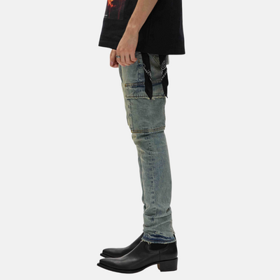 Purple Brand Skinny Cargo Pumice Light Indigo Jeans