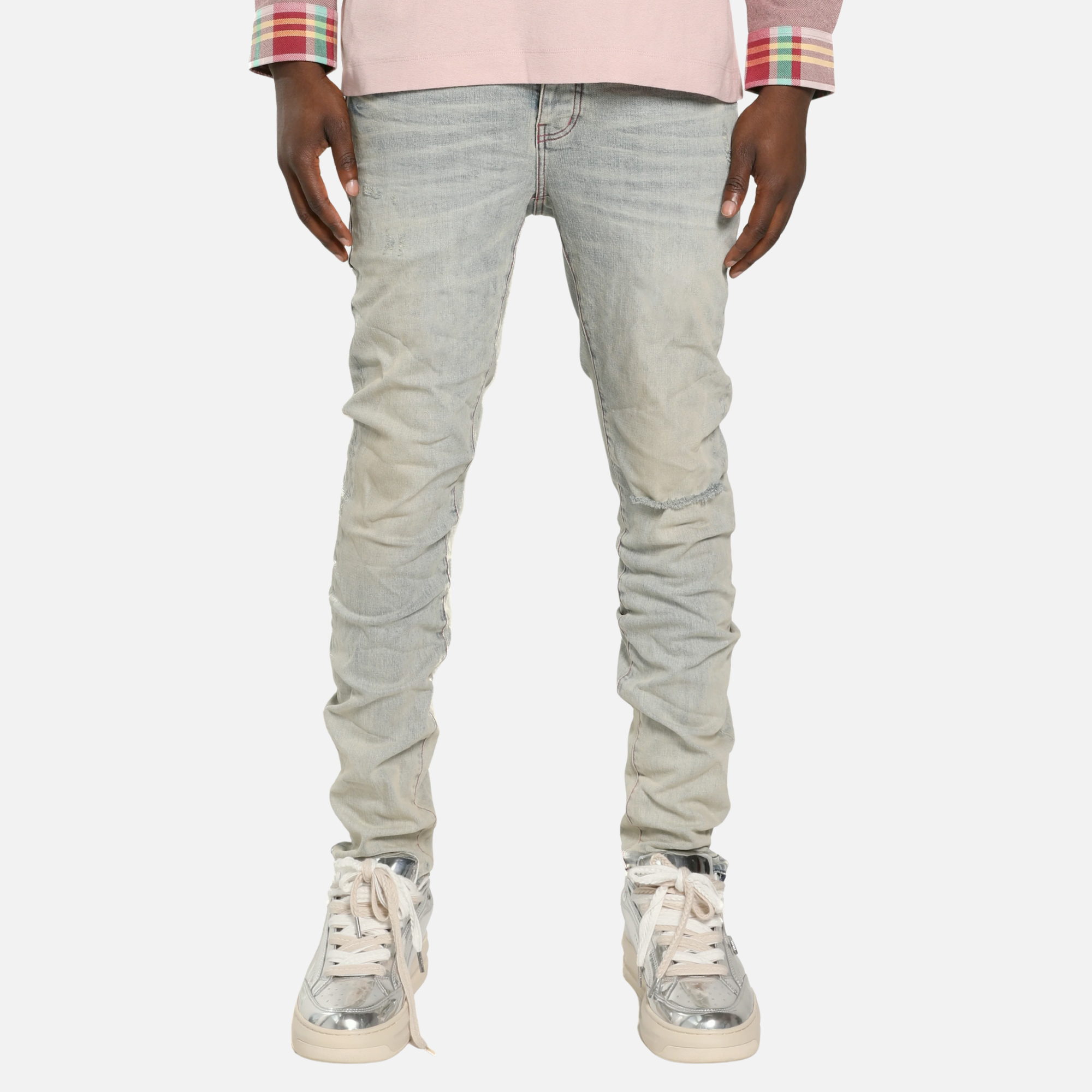 Purple Brand Light Indigo Granita Skinny Jeans