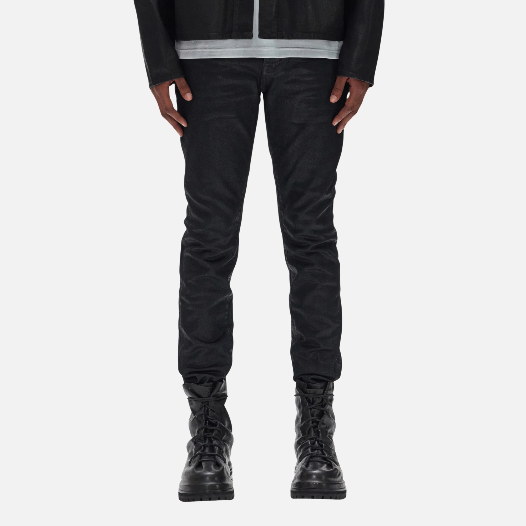 Purple Brand Skinny Black Coated Indigo Jeans