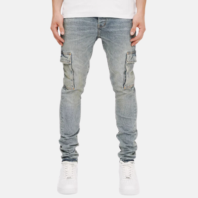 Purple Brand Skinny Cargo Blue Stone Jeans