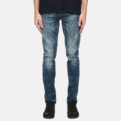 Purple Brand Skinny Perforated Dark Indigo Jeans