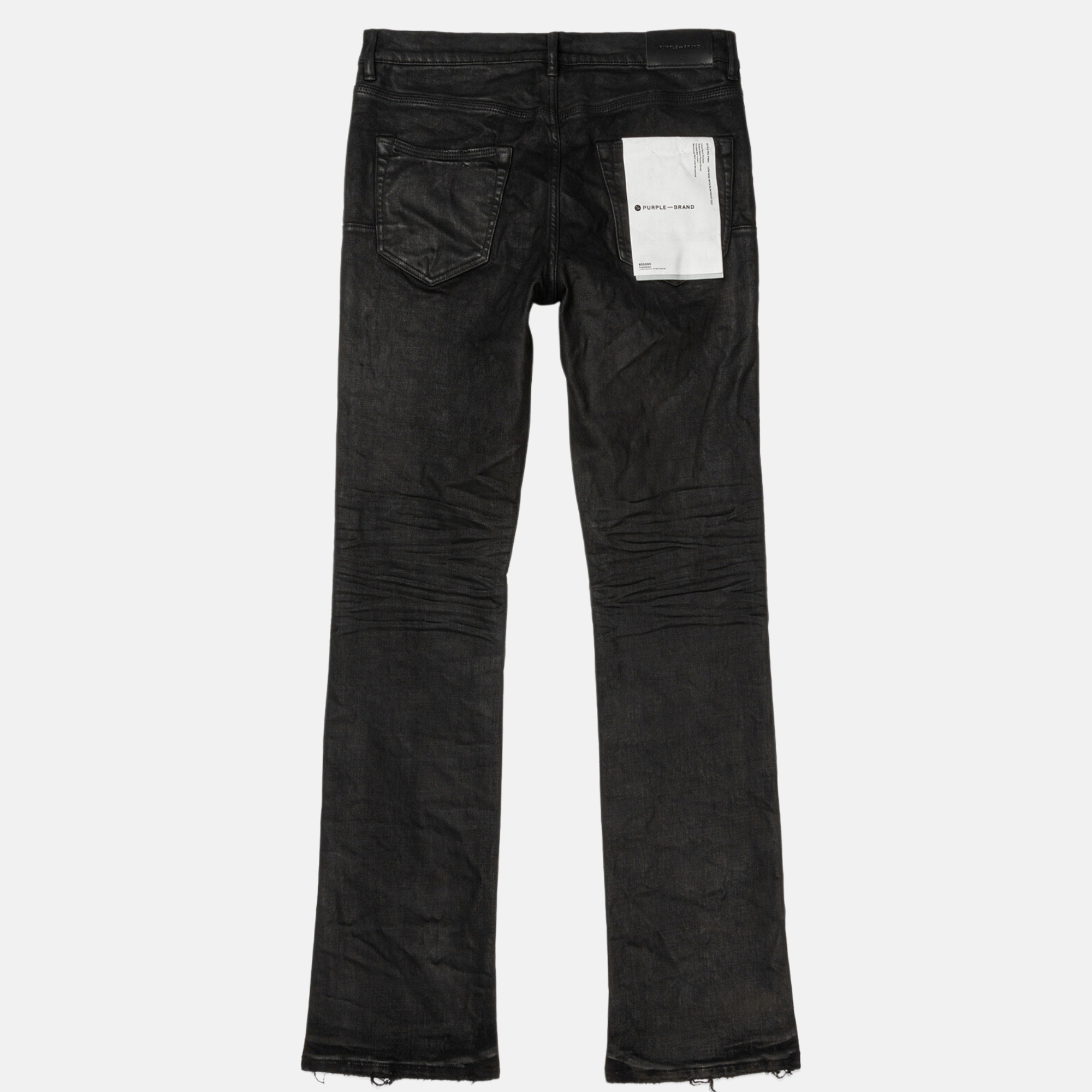 Purple Brand Black Flare Pressed Coated Jeans