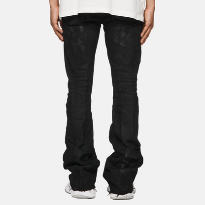 Purple Brand Black Double Panels Flare Jeans