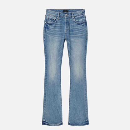 Purple Brand Light Indigo Flare Worn Jeans