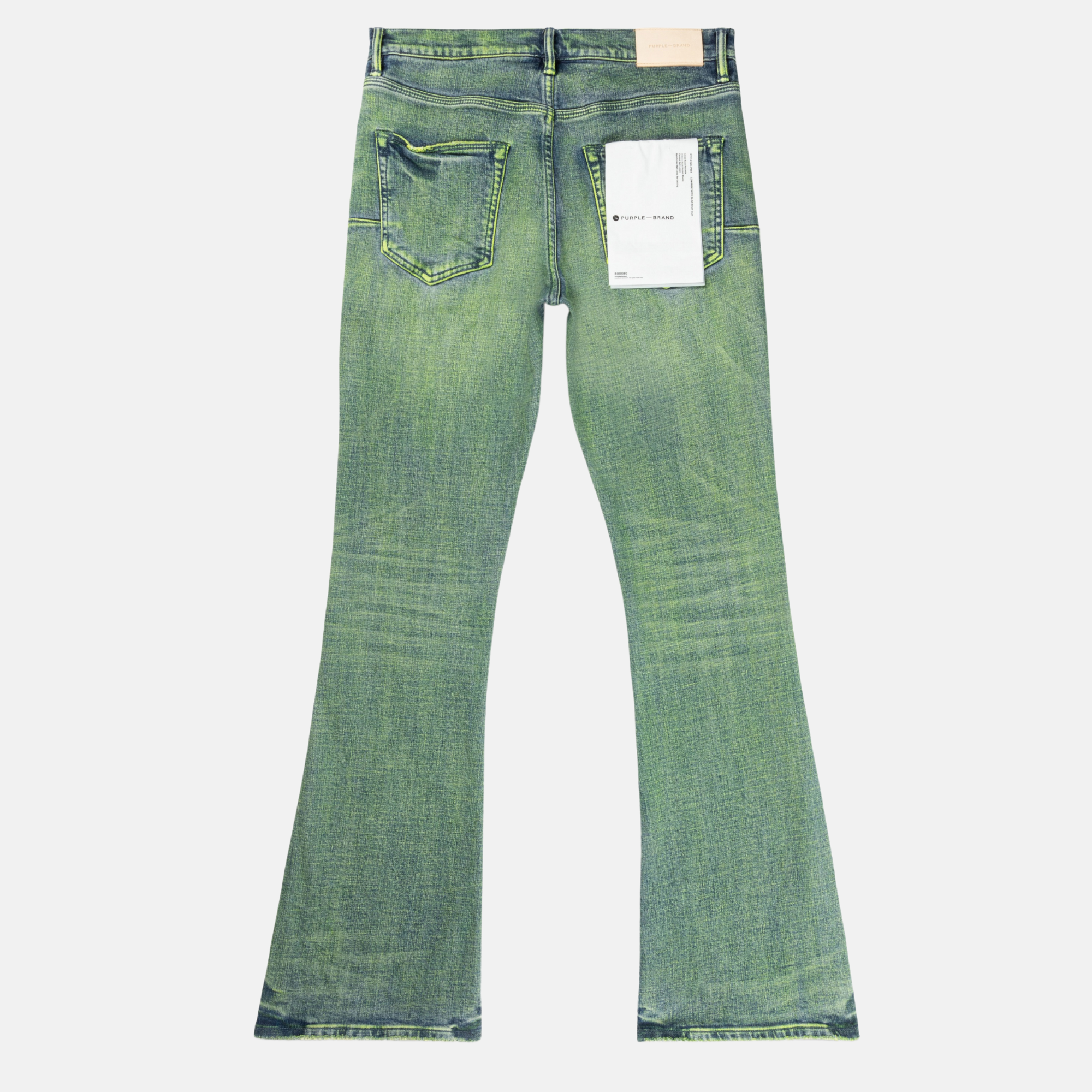 Purple Brand Green Flared Vintage Verdigris Jeans.