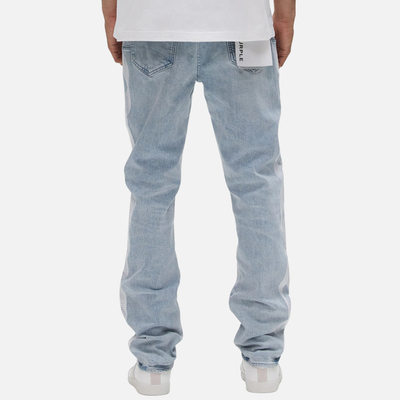 Purple Brand Embroidery Logo Light Indigo Jeans