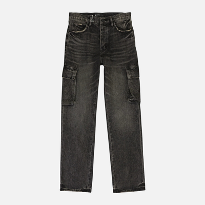 Purple Brand Washed Black Ashfall Cargo Jeans