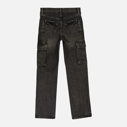Purple Brand Washed Black Ashfall Cargo Jeans