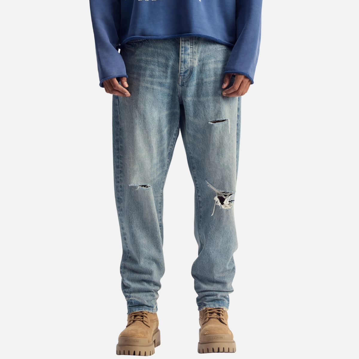 Purple Brand Overdye Destroy Tapered Jeans