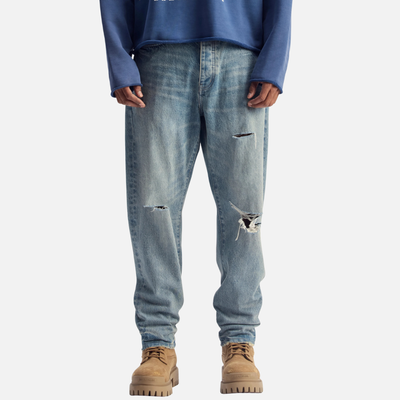 Purple Brand Overdye Destroy Tapered Jeans