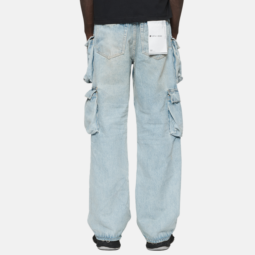 Purple Brand Light Indigo Relaxed Double Cargo Jeans