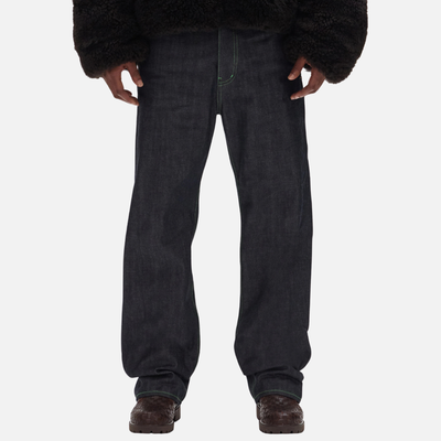 Purple Brand Dark Indigo Baggy Raw Jeans