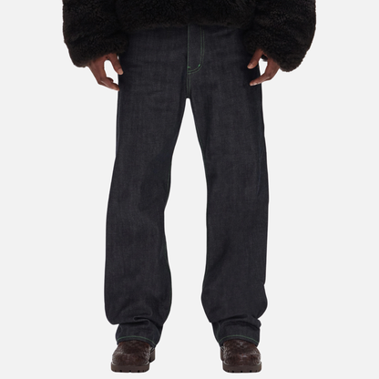 Purple Brand Dark Indigo Baggy Raw Jeans