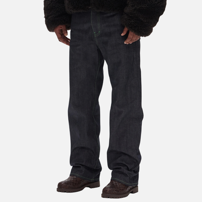 Purple Brand Dark Indigo Baggy Raw Jeans