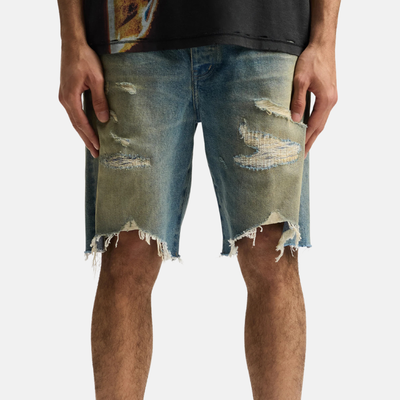 Purple Brand Mid Indigo High Summer Destroy Shorts