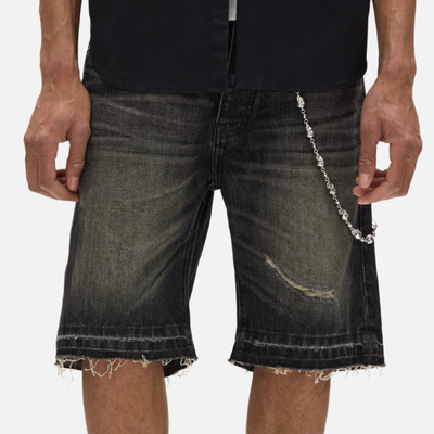 Purple Brand Black Smoke Worn Vintage Shorts