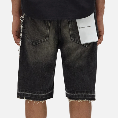 Purple Brand Black Smoke Worn Vintage Shorts