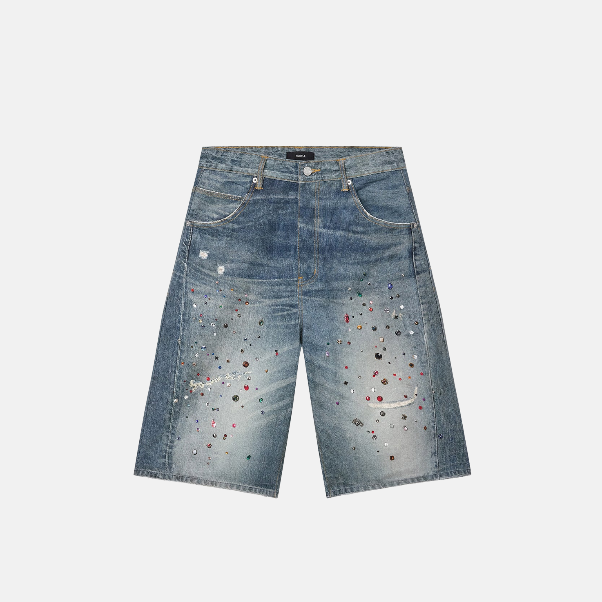 Purple Brand Cyanine Jewel Long Shorts