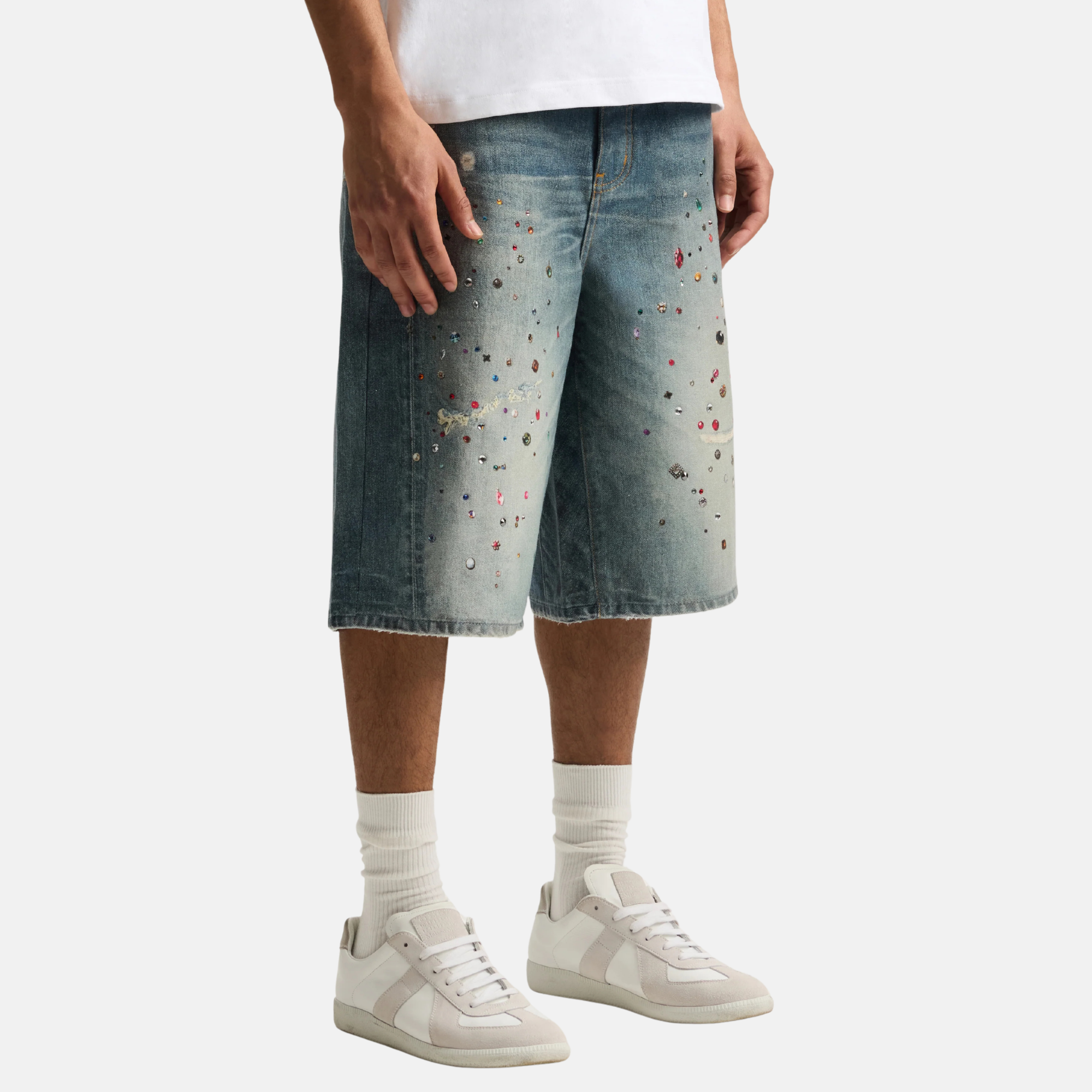 Purple Brand Cyanine Jewel Long Shorts