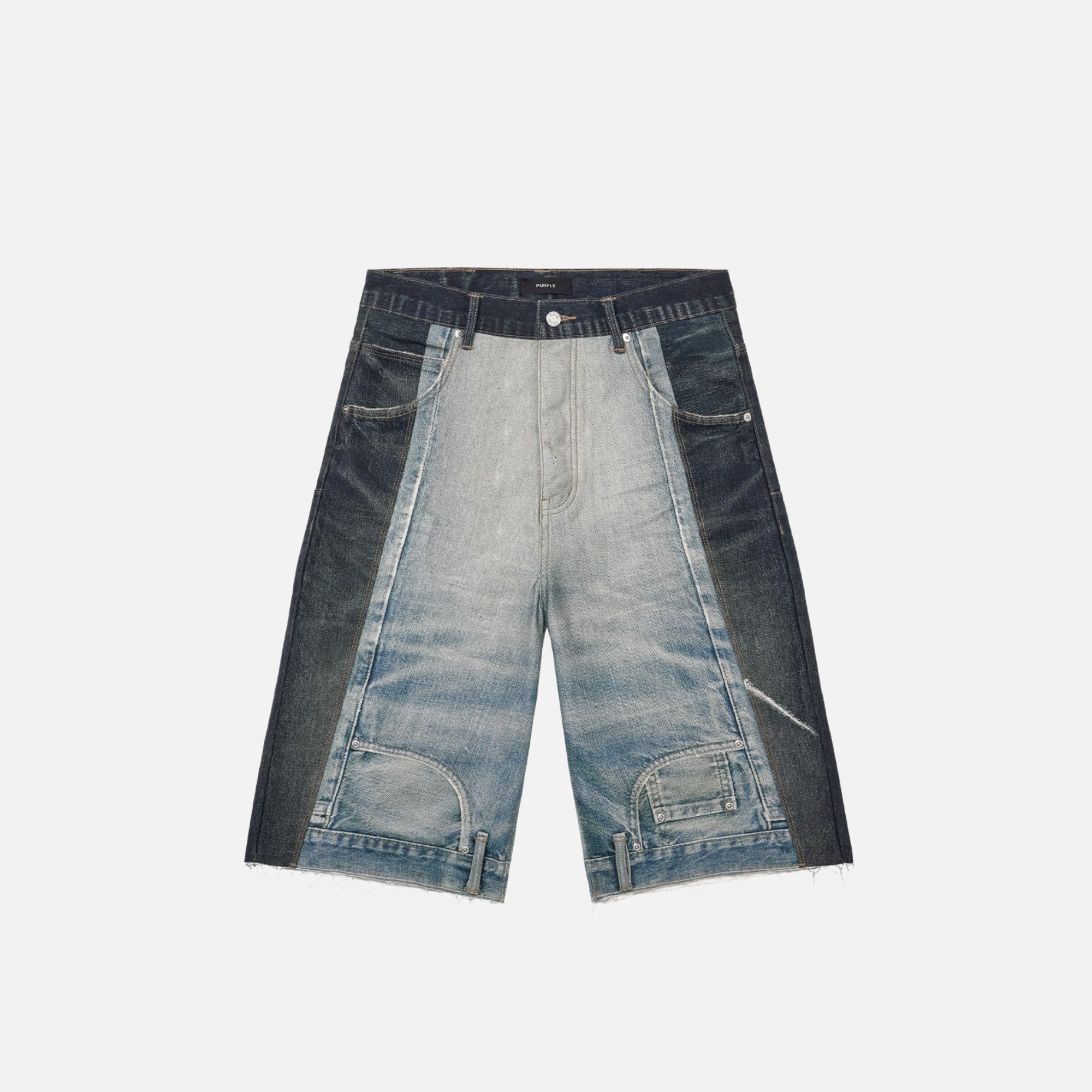 Purple Brand Indigo Upside Down Denim Shorts