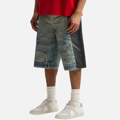 Purple Brand Indigo Upside Down Denim Shorts