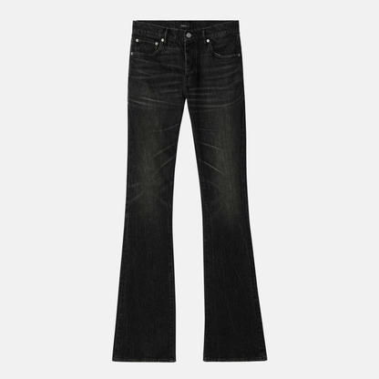 Purple Brand Black Super Stack Flare Jeans