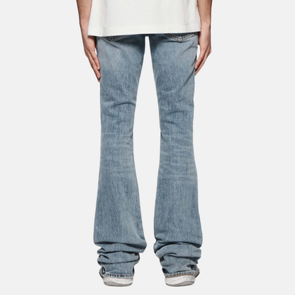 Purple Brand Super Stack Flare Powdered Woad Jeans