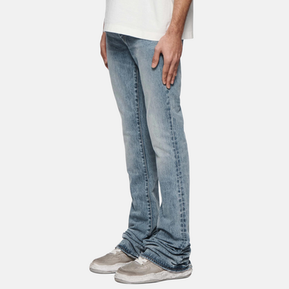 Purple Brand Super Stack Flare Powdered Woad Jeans