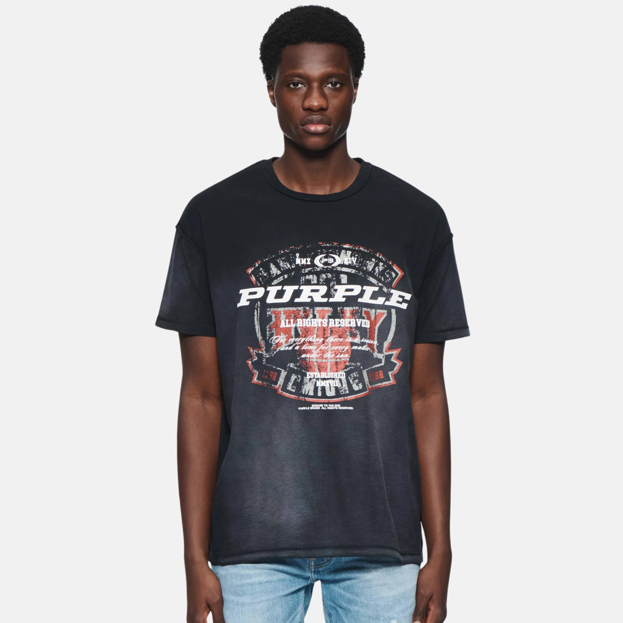 Purple Brand Washed Black State T-Shirt