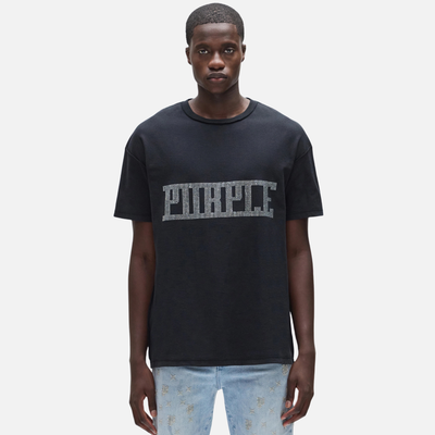 Purple Brand Black Crystal Plaque T-Shirt
