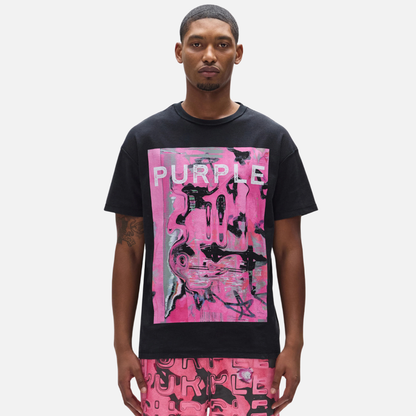 Purple Brand Black Displaced T-Shirt