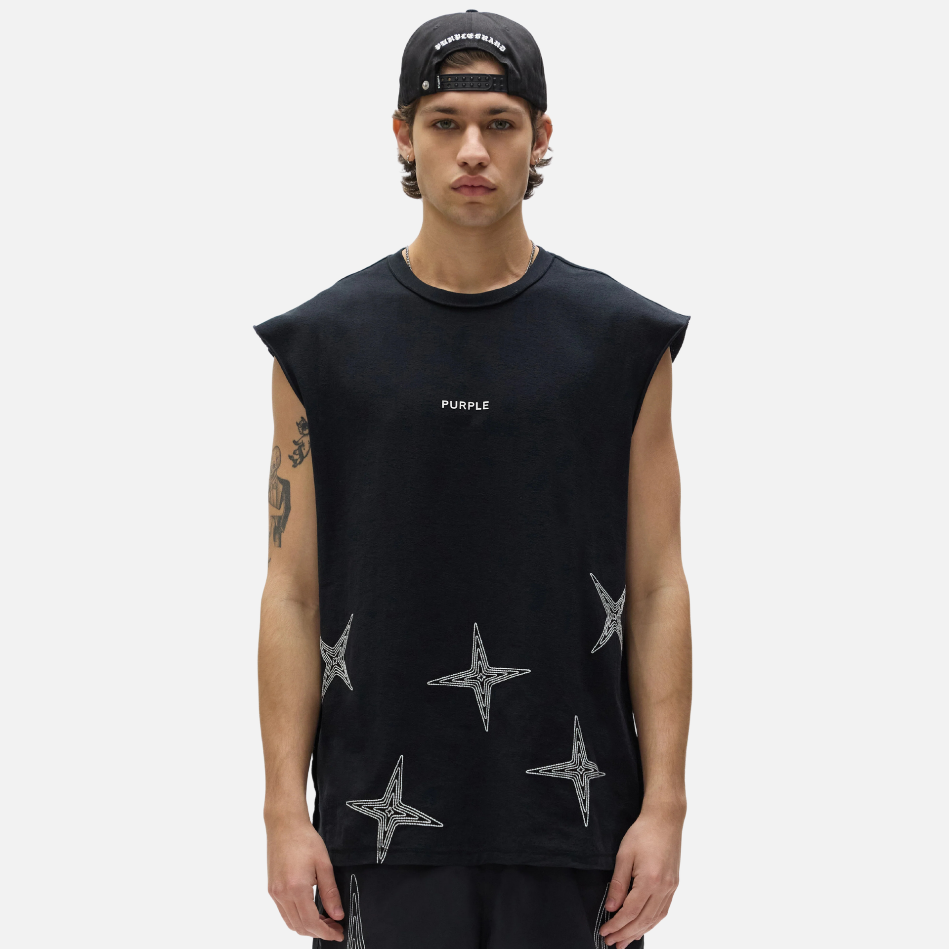 Purple Brand Black Sleevless Star Tank Top – Puffer Reds