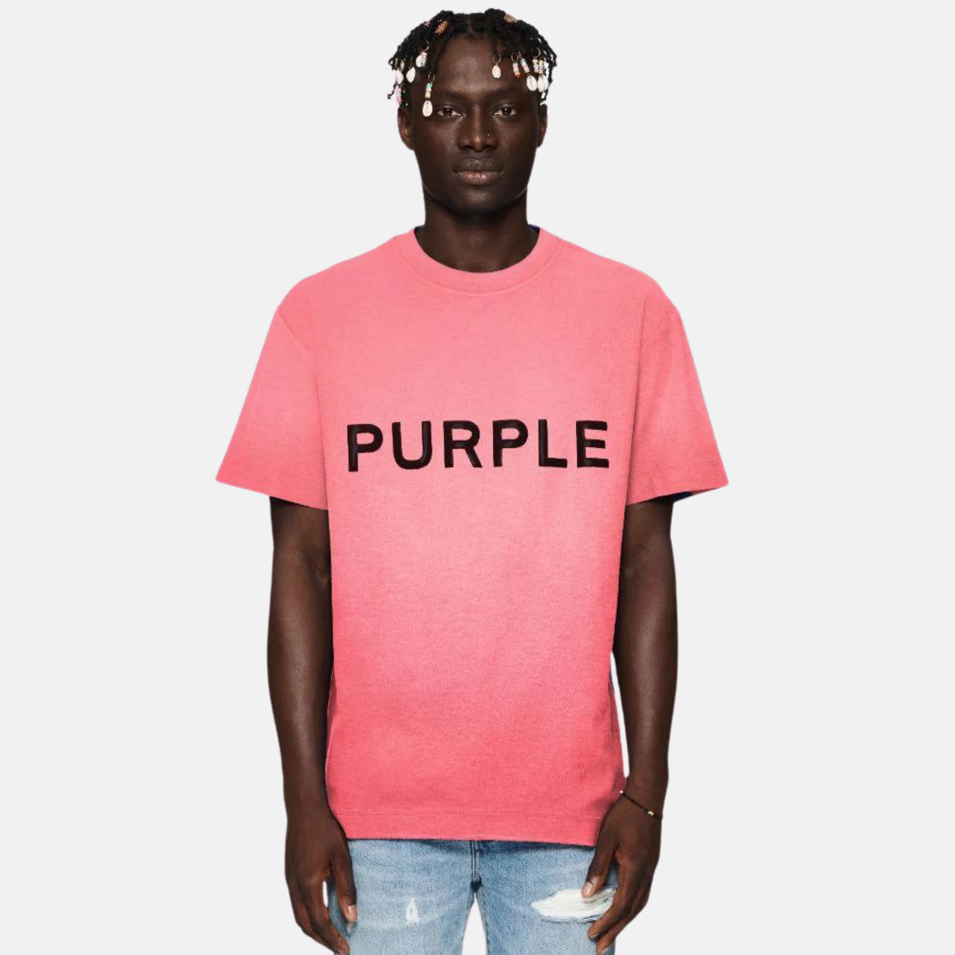 PURPLE BRAND Textured Jersey Distressed Graphic buy Tee