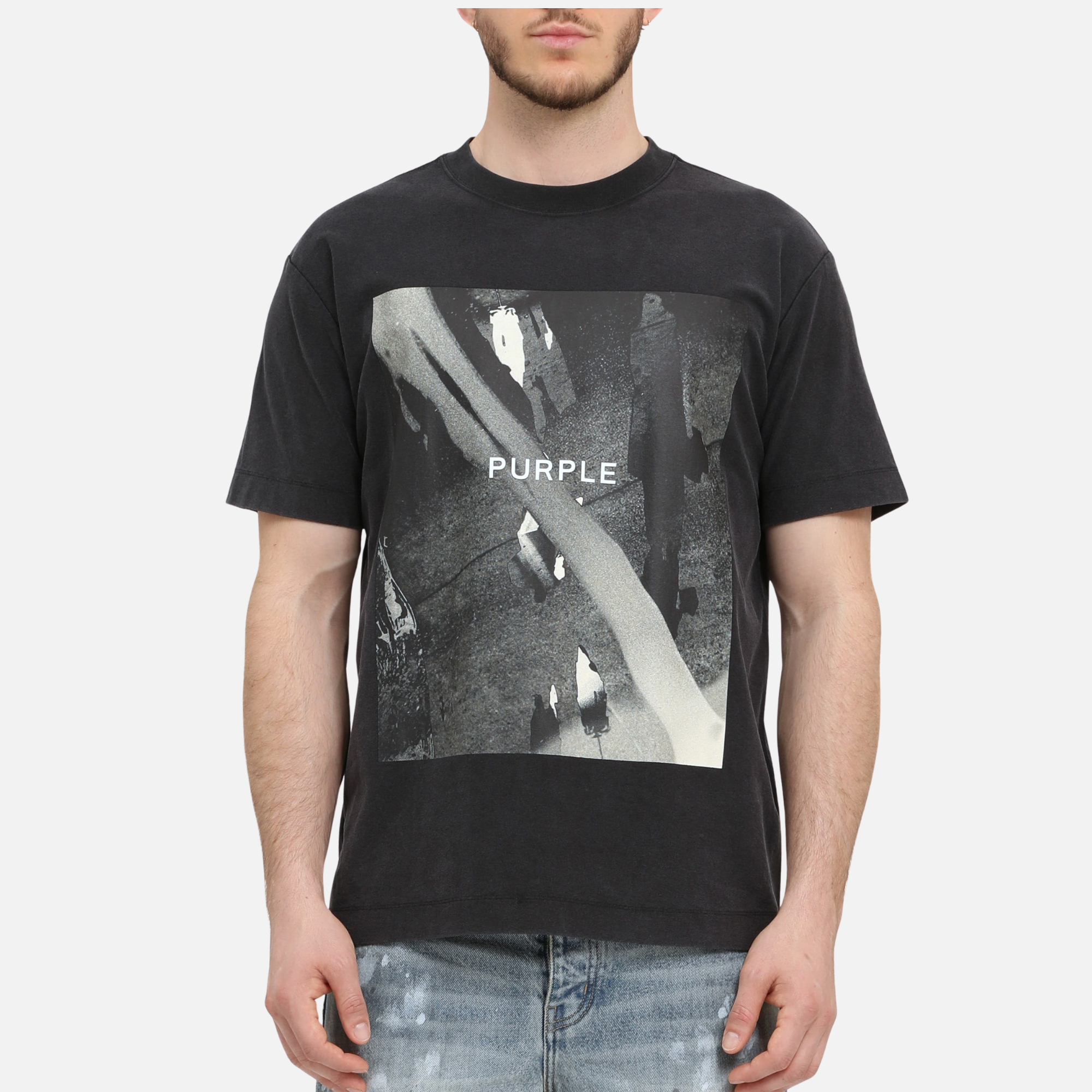 Purple Brand Black Warped Shadows T-Shirt