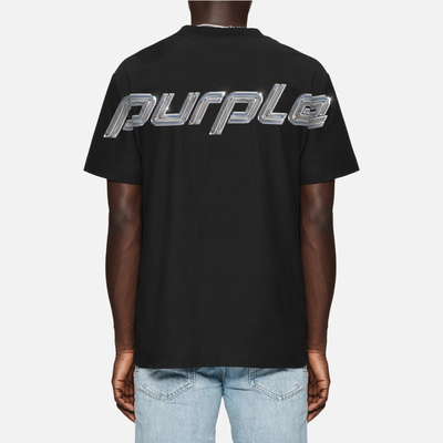 Purple Brand Black Chrome Wordmark T-Shirt