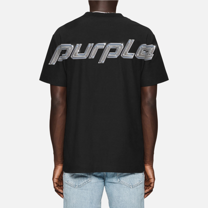 Purple Brand Black Chrome Wordmark T-Shirt