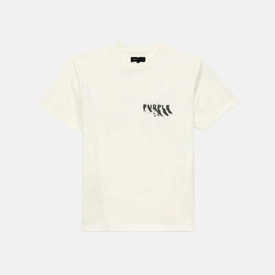 Purple Brand White Painted Wordmark T-Shirt