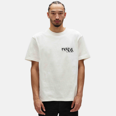 Purple Brand White Painted Wordmark T-Shirt