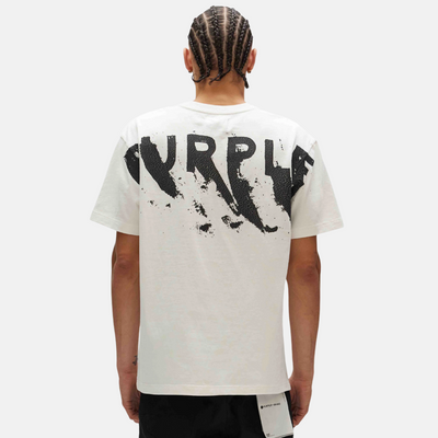 Purple Brand White Painted Wordmark T-Shirt