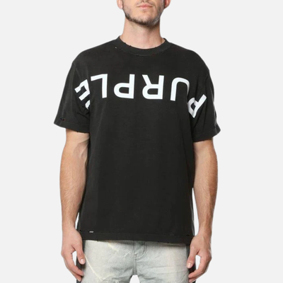 Purple Brand Black Upside Down T-Shirt