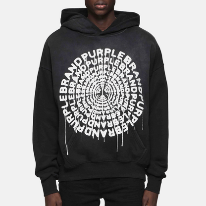 Purple Brand Black Concentric Hoodie