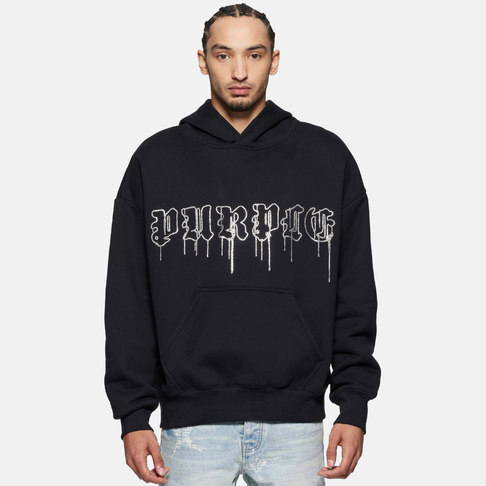 Purple Brand Black Crystal Gothic Drip Hoodie – Puffer Reds Purple Brand Black Crystal Gothic Drip Hoodie – Puffer Reds