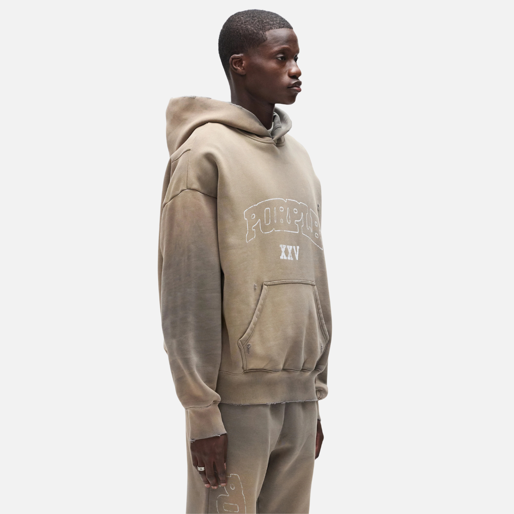 Purple Brand Gray Slab Outline Hoodie