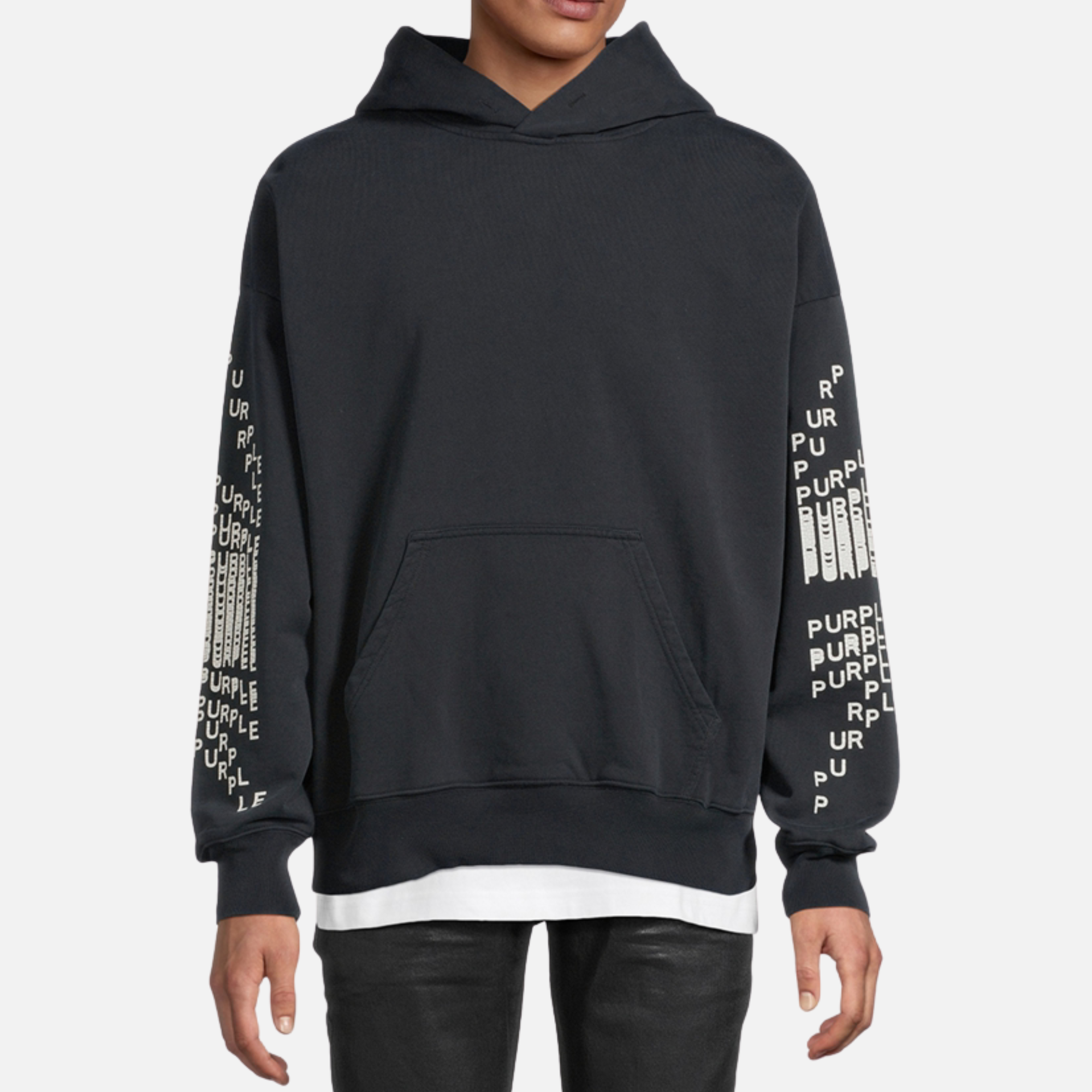 Purple Brand Black Mediumweight Fleece Hoodie